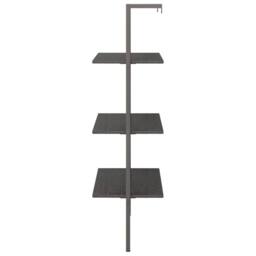 Berkfield Home 3-Tier Leaning Shelf Black 64x35x120.5 cm - thumbnail 4
