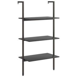 Berkfield Home 3-Tier Leaning Shelf Black 64x35x120.5 cm - thumbnail 1