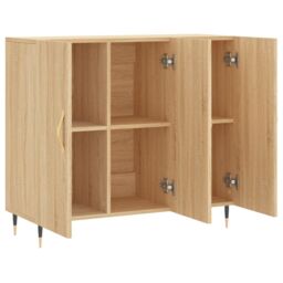 Berkfield Home Sideboard Sonoma Oak 90x34x80 cm Engineered Wood in Brown - Size: 90 x 34 x 80 cm - thumbnail 5
