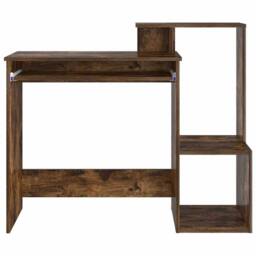 Berkfield Home Smoked Oak Computer Desk Smoked oak Engineered wood Standard in Brown - thumbnail 6