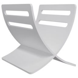 Berkfield Home Wooden Magazine Rack Floor Standing White - thumbnail 2