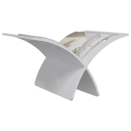 Berkfield Home Wooden Magazine Rack Floor Standing White - thumbnail 5