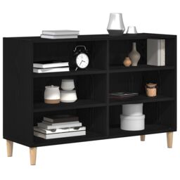 Berkfield Home Black Oak Sideboard 103.5x35x70 cm Made of Engineered Wood - thumbnail 3