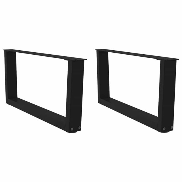 Berkfield Home Dining Table Legs V-Shape 2 pcs Black 70x(30-31.3) cm Steel - image 1