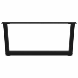 Berkfield Home Dining Table Legs V-Shape 2 pcs Black 70x(30-31.3) cm Steel - thumbnail 5