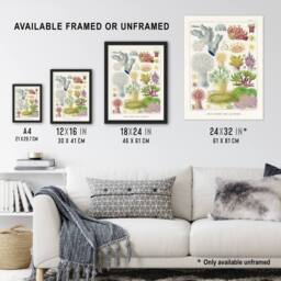 Artery8 Great Barrier Reef Alcyonaria Kent Framed Wall Art Print in White - Size: A4 - thumbnail 3