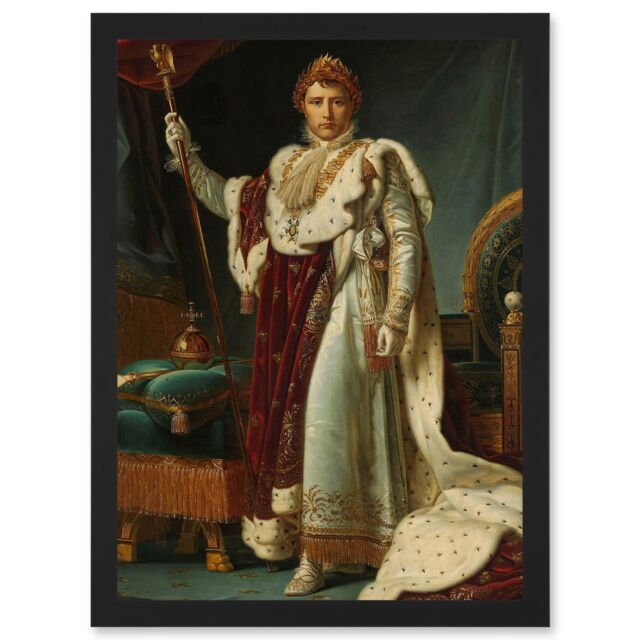 Artery8 Gerard Portrait Emperor Napoleon I Bonaparte France Artwork Framed Wall Art Print A4 in Black - image 1