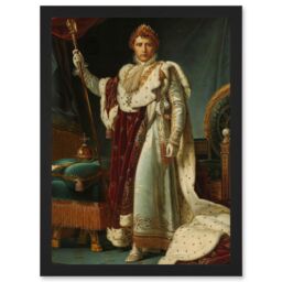 Artery8 Gerard Portrait Emperor Napoleon I Bonaparte France Artwork Framed Wall Art Print A4 in Black - thumbnail 1