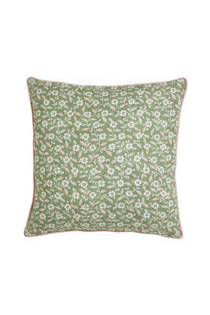 Helena Springfield 'Folk Ditsy' Cotton Cushion in Green - Size: 45 cm x 45 cm - image 1