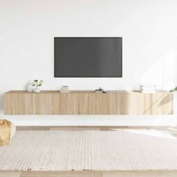 Berkfield Home 3 Piece TV Cabinet Set Sonoma Oak Engineered Wood in Light Tan - thumbnail 2