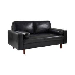 Cheshire Henley Black Faux Leather 3 Seater Sofa - thumbnail 1