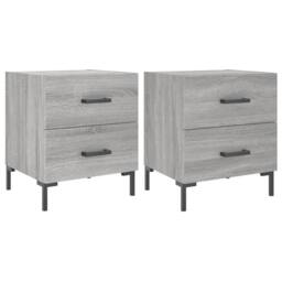 Berkfield Home Bedside Cabinets 2 pcs Grey Sonoma 40x35x47.5 cm Engineered Wood - thumbnail 2