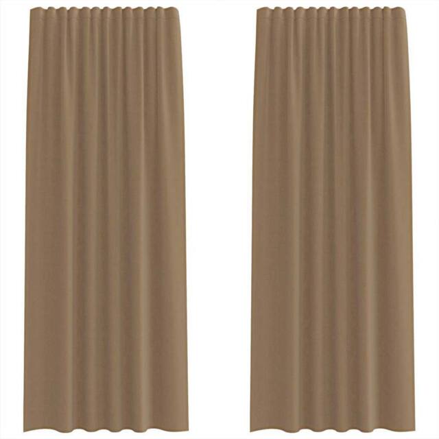 Berkfield Home Voile Curtains with Rod Pockets 2 pcs Light Brown - image 1