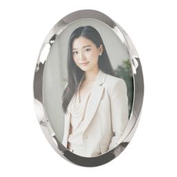Happy Homewares Modern Oval Nickel Plated Metal 4x6 Picture Frame with Twisting Design in Metallic Silver - thumbnail 3