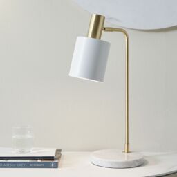 Ruma Set of 2 Biba Marble Footed White & Gold Table Lamp - thumbnail 4