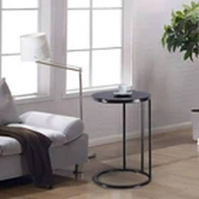 Havendro C-Shape Sofa Bed End Portable Small Couch Table Black - image 1