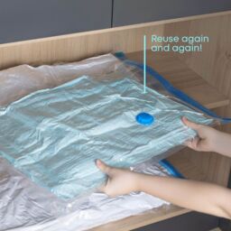FINEWAY 8-Pack Reusable Vacuum Storage Bags - 50x70cm in Clear - Size: 50x70 cm - thumbnail 7