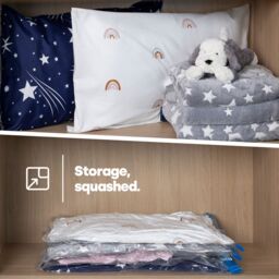 FINEWAY 8-Pack Reusable Vacuum Storage Bags - 50x70cm in Clear - Size: 50x70 cm - thumbnail 4