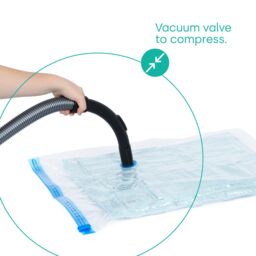 FINEWAY 8-Pack Reusable Vacuum Storage Bags - 50x70cm in Clear - Size: 50x70 cm - thumbnail 5