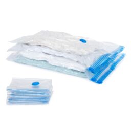 FINEWAY 8-Pack Reusable Vacuum Storage Bags - 50x70cm in Clear - Size: 50x70 cm - thumbnail 1