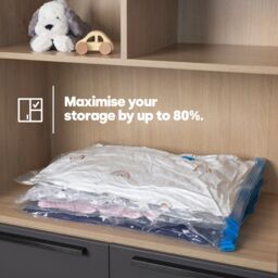 FINEWAY 8-Pack Reusable Vacuum Storage Bags - 50x70cm in Clear - Size: 50x70 cm - thumbnail 3