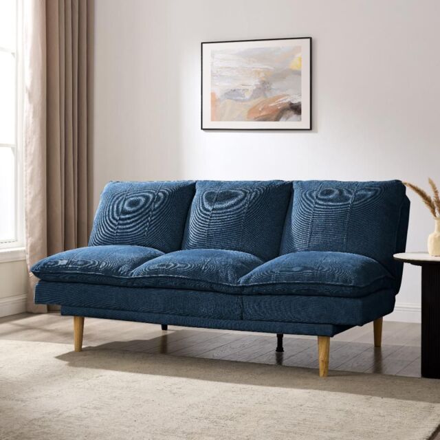 Home Detail Poppy Sofa Bed in Blue - Size: 3 Seater - image 1