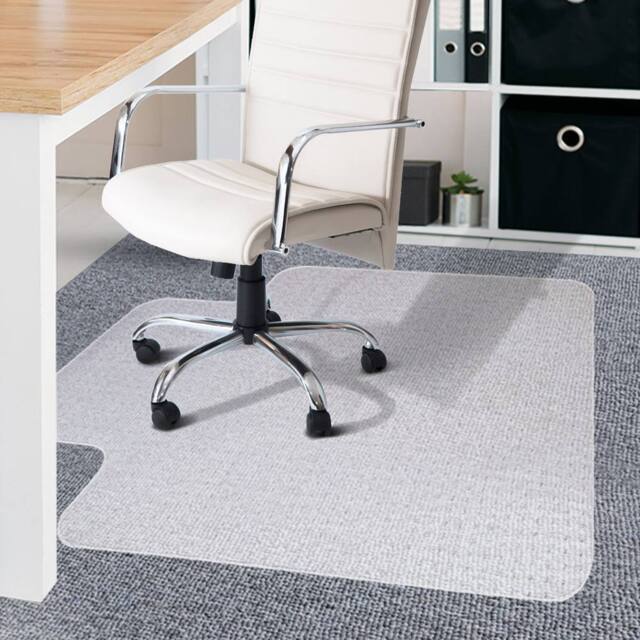 Marlow Office Chair Mat Hard Floor for Carpet Protector PVC Non Slip 120x90cm in Clear - Size: 120x90 cm - image 1