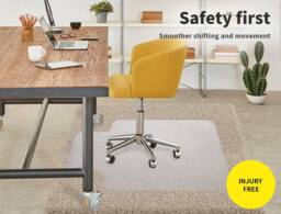 Marlow Office Chair Mat Hard Floor for Carpet Protector PVC Non Slip 120x90cm in Clear - Size: 120x90 cm - thumbnail 7