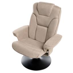 Wyld and Coco Recliner Armchair with Swivel and Footstool - Taupe Polyester in Beige - thumbnail 8