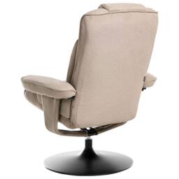 Wyld and Coco Recliner Armchair with Swivel and Footstool - Taupe Polyester in Beige - thumbnail 7