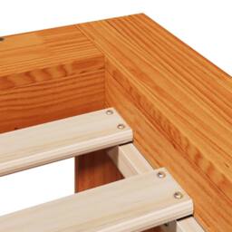 Berkfield Home Bed Frame without Mattress Wax Brown 120x200 cm Solid Wood Pine - Size: Small Double - thumbnail 6
