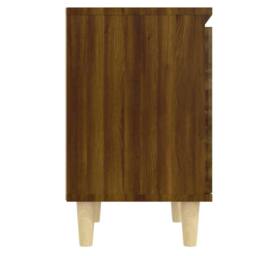 Berkfield Home Sturdy Bed Cabinet with Solid Wood Legs Brown Oak 40x30x50 cm - Size: 40 x 30 x 50 cm - thumbnail 6