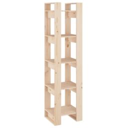 Berkfield Home Book Cabinet/Room Divider 41x35x160 cm Solid Wood Pine in Brown - Size: 41 x 35 x 160 cm - thumbnail 2