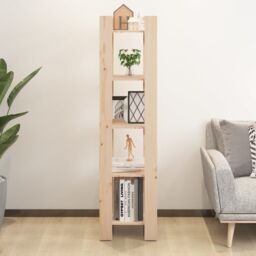 Berkfield Home Book Cabinet/Room Divider 41x35x160 cm Solid Wood Pine in Brown - Size: 41 x 35 x 160 cm - thumbnail 3