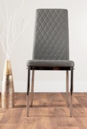 FurnitureboxUK Imperia 4 Seater Modern White High Gloss Rectangular Dining Table & 4 Milan Faux Leather Chairs in Grey - thumbnail 4