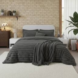 Snug City Luxury Big Cord Blanket Thick Ribbed Throw Ultimate Comfort Warmth in Grey - Size: 150 cm x 200 cm