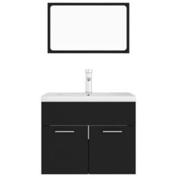 Berkfield Home Elegant Bathroom Furniture Set Black Engineered Wood - thumbnail 6