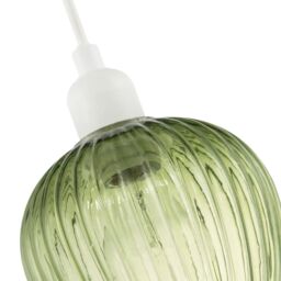 Happy Homewares Modern Glass Easy Fit Pendant Lighting Shade with Ridged Fluted Lines in Emerald - thumbnail 4