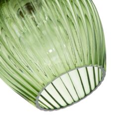 Happy Homewares Modern Glass Easy Fit Pendant Lighting Shade with Ridged Fluted Lines in Emerald - thumbnail 5