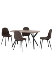 Seconique Athens Rectangular Dining Set in Brown - thumbnail 1