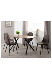 Seconique Athens Rectangular Dining Set in Brown - thumbnail 2