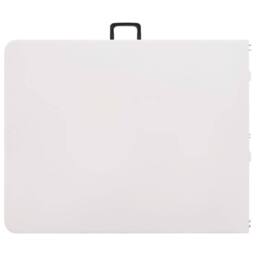 Berkfield Home Folding Garden Table with 2 Benches 180 cm Steel & HDPE White - thumbnail 7