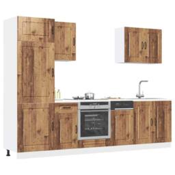 Berkfield Home Elegant 7 Piece Kitchen Cabinet Set Kalmar Old Wood Engineered Wood in Brown - thumbnail 2