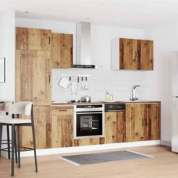 Berkfield Home Elegant 7 Piece Kitchen Cabinet Set Kalmar Old Wood Engineered Wood in Brown - thumbnail 1
