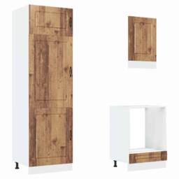 Berkfield Home Elegant 7 Piece Kitchen Cabinet Set Kalmar Old Wood Engineered Wood in Brown - thumbnail 5