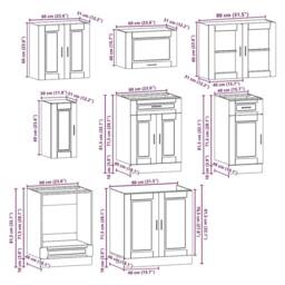 Berkfield Home 8 Piece Kitchen Cabinet Set Kalmar Black Engineered Wood - thumbnail 8