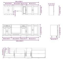 Berkfield Home 8 Piece Kitchen Cabinet Set Kalmar Black Engineered Wood - thumbnail 7