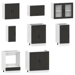 Berkfield Home 8 Piece Kitchen Cabinet Set Kalmar Black Engineered Wood - thumbnail 4