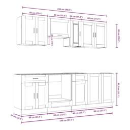 Berkfield Home 8 Piece Kitchen Cabinet Set Kalmar Black Engineered Wood - thumbnail 9