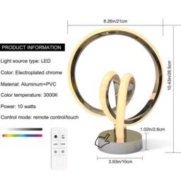 Garwarm 26.5cm RGB LED Novelty Table Lamp in Silver - thumbnail 4